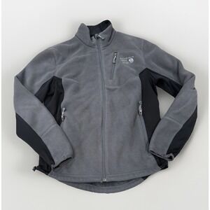Mountain Hardware Men's Medium Gray Long Sleeve Fleece Full Zip Jacket Flaws